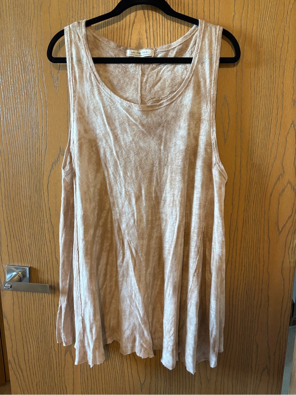 Lightweight Sleeveless Swing Tank Top - Cream Tie Dye